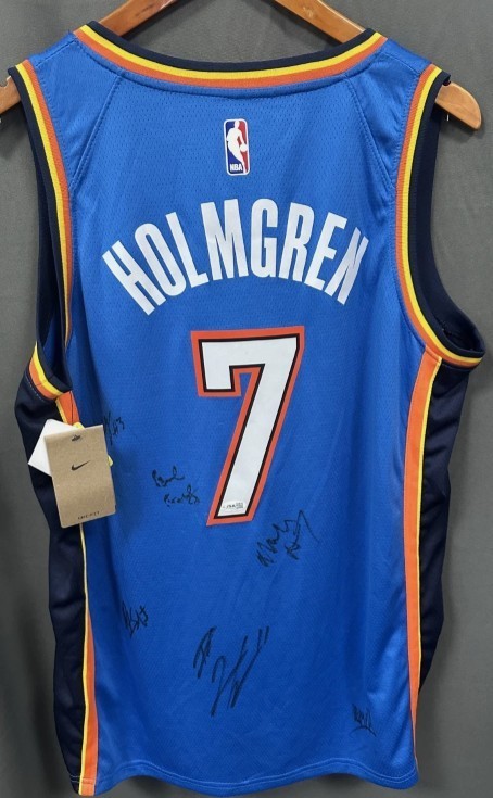 Chet Holmgren Signed Oklahoma City Thunder Basketball Jersey AUTO JSA Sz L