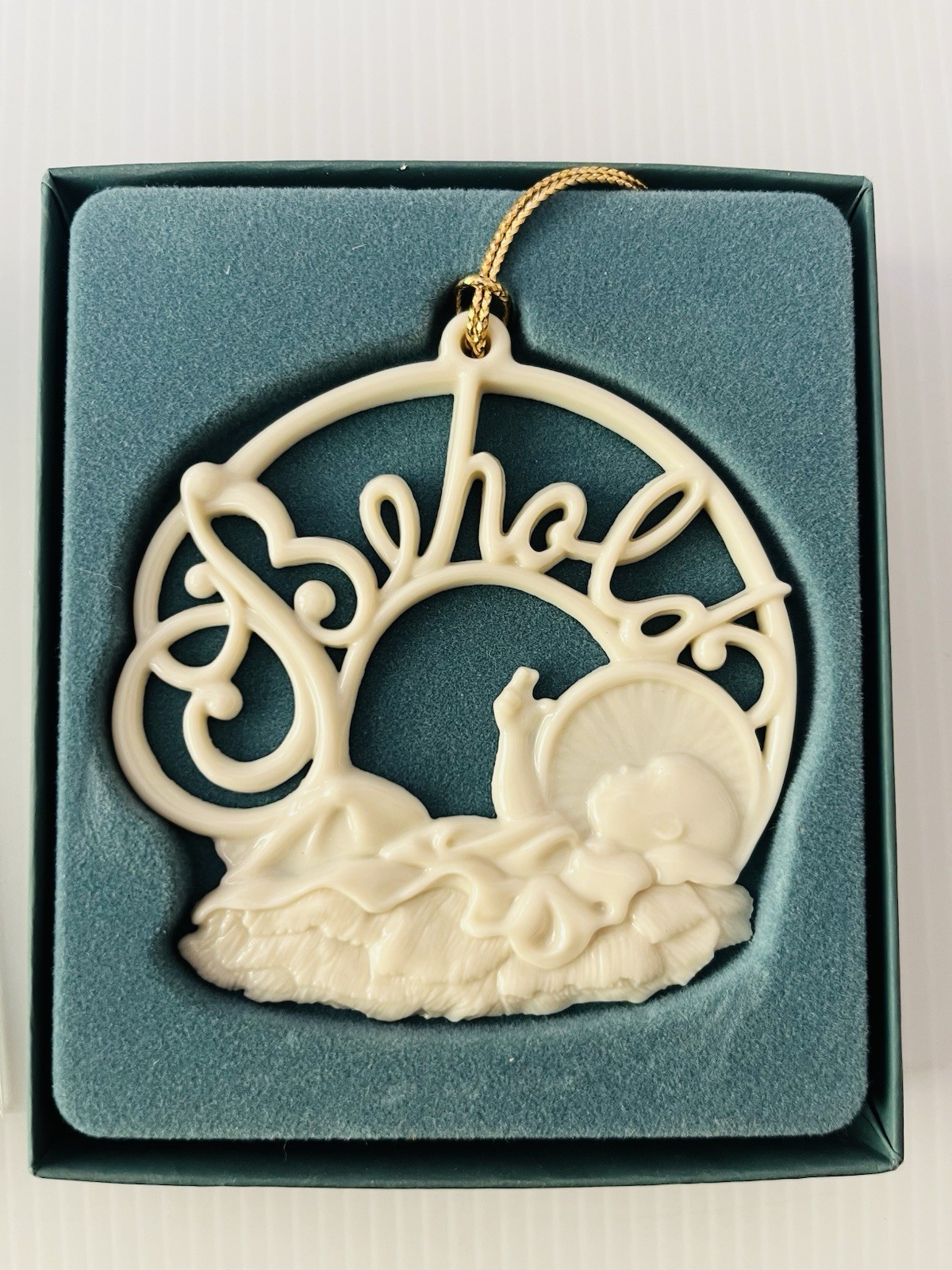 Lenox Holiday Wishes Behold Baby Jesus Porcelain Christmas Tree Ornament
