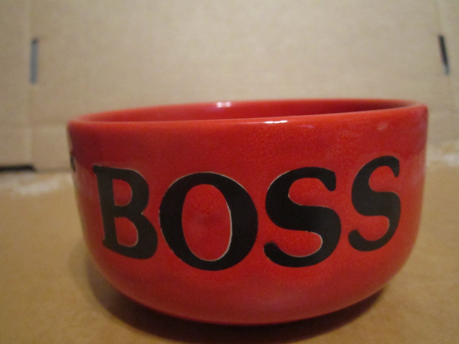 Waechtersbach Germany Ceramic”THE BOSS” Pet Food Bowl 4.75″ x 2.5″ NWOT