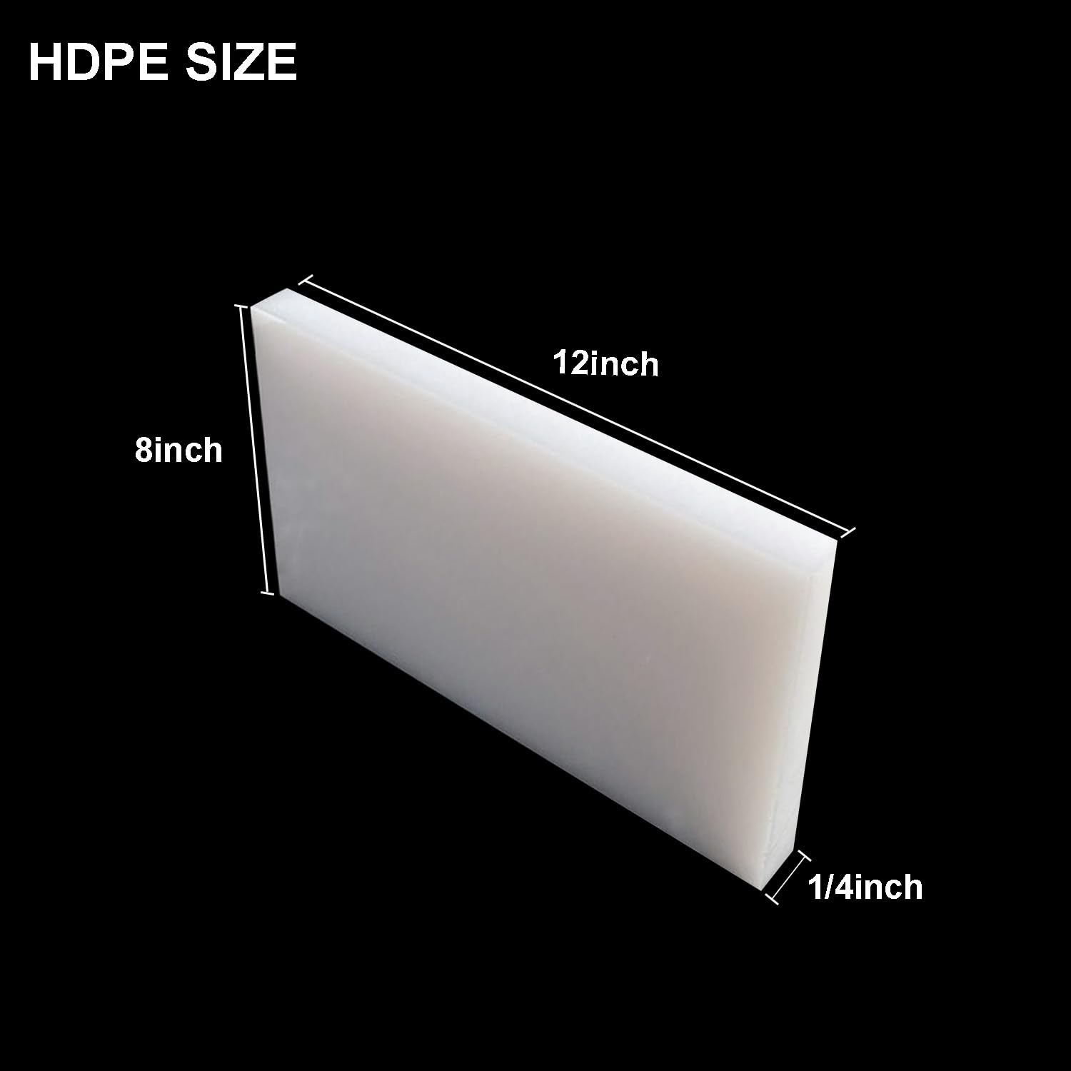 High-Density Polyethylene (HDPE) Plastic Sheet 1/4″ Thick 8″ X 12″- White HDP…