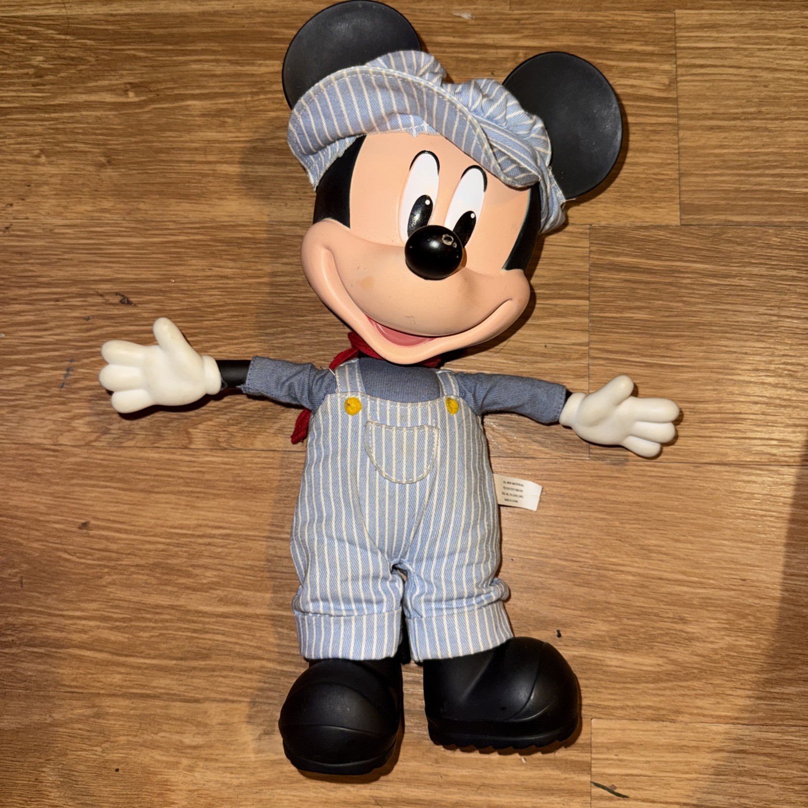 Mickey Mouse Talking Train Conductor Pull String Doll 12″ Vinyl Disney Vintage