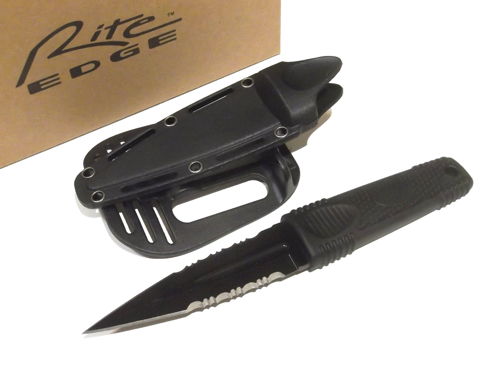 Rite EDGE 211607 Black Dagger partial serrate double edge knife 7 3/4″ overall