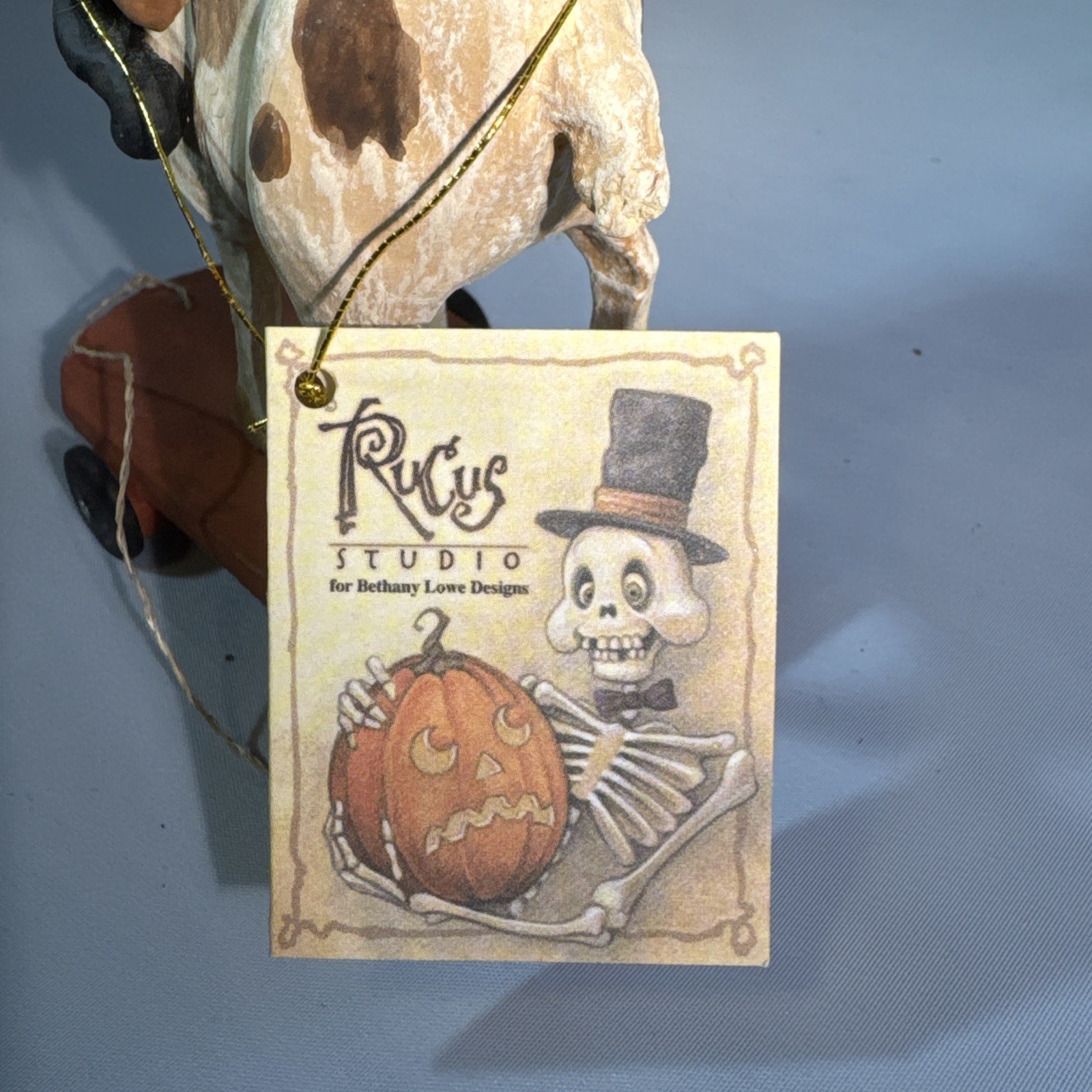 Scott Smith Rucus Studio Bethany Lowe Witch Riding Goat Pull Toy 8″ x 4″ x 2 1/2