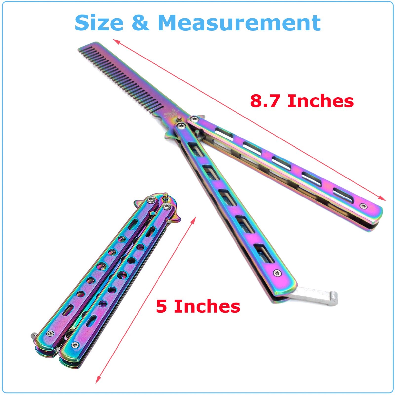 Butterfly Trainer Training Dull Tool Black Metal knife Practice Stainless Steel