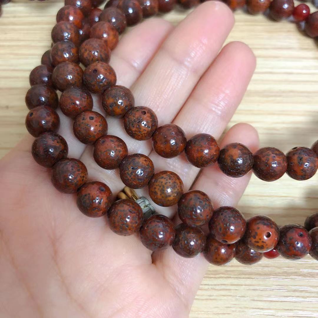 Vintage Style Tibetan Buddhist 10mm Bodhi Beads 108 Mala Beads Prayer Necklace