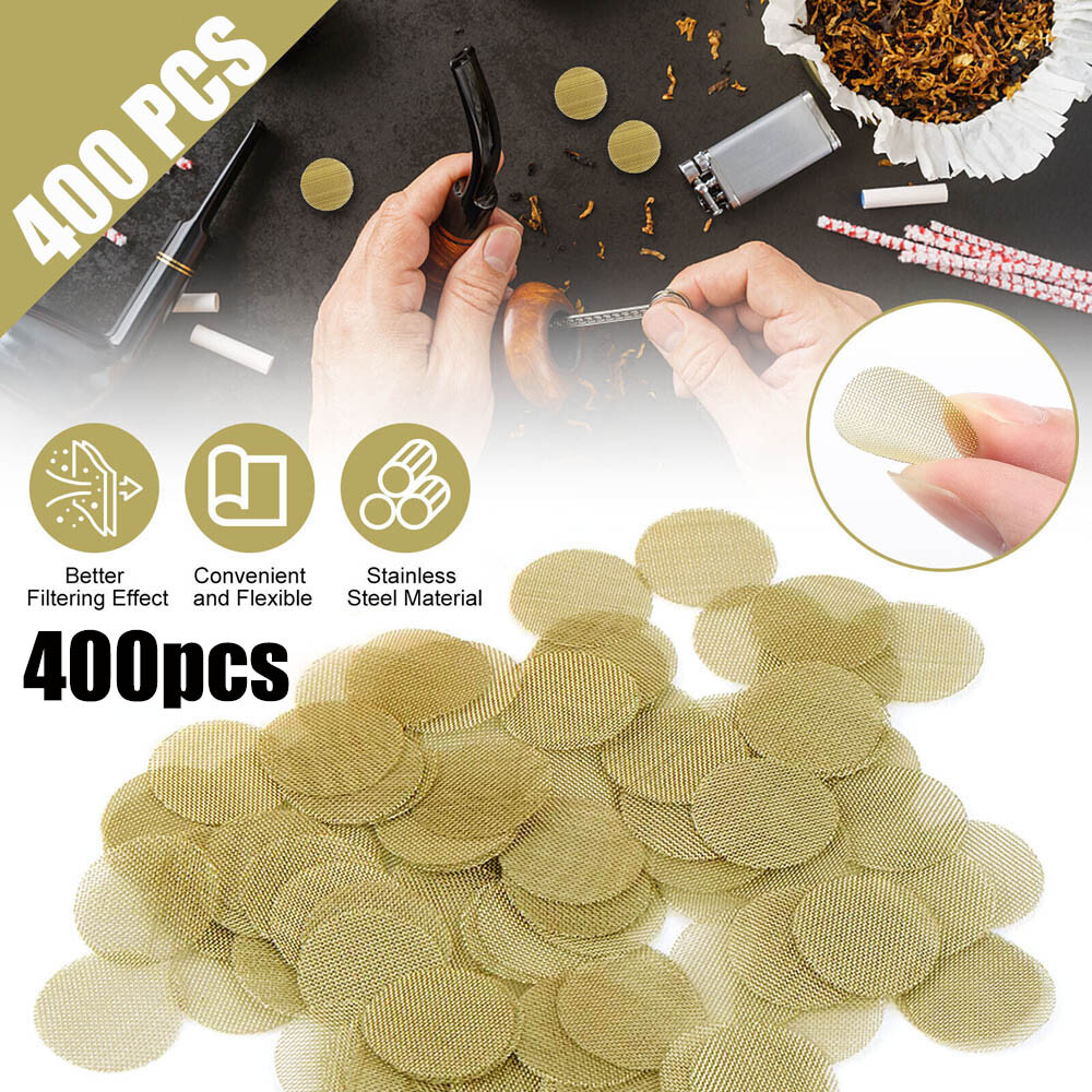 400Pcs 3/4″ 19mm Brass Pipe Screens Heavy Duty Tobacco Smoking Metal Filter Mesh