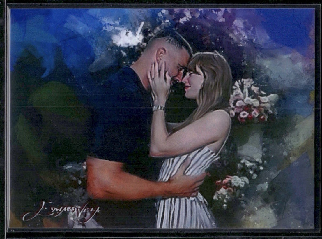 Taylor Swift & Travis Kelce LE Sketch Card 6 #37/50 Auto Signed by Edward Vela