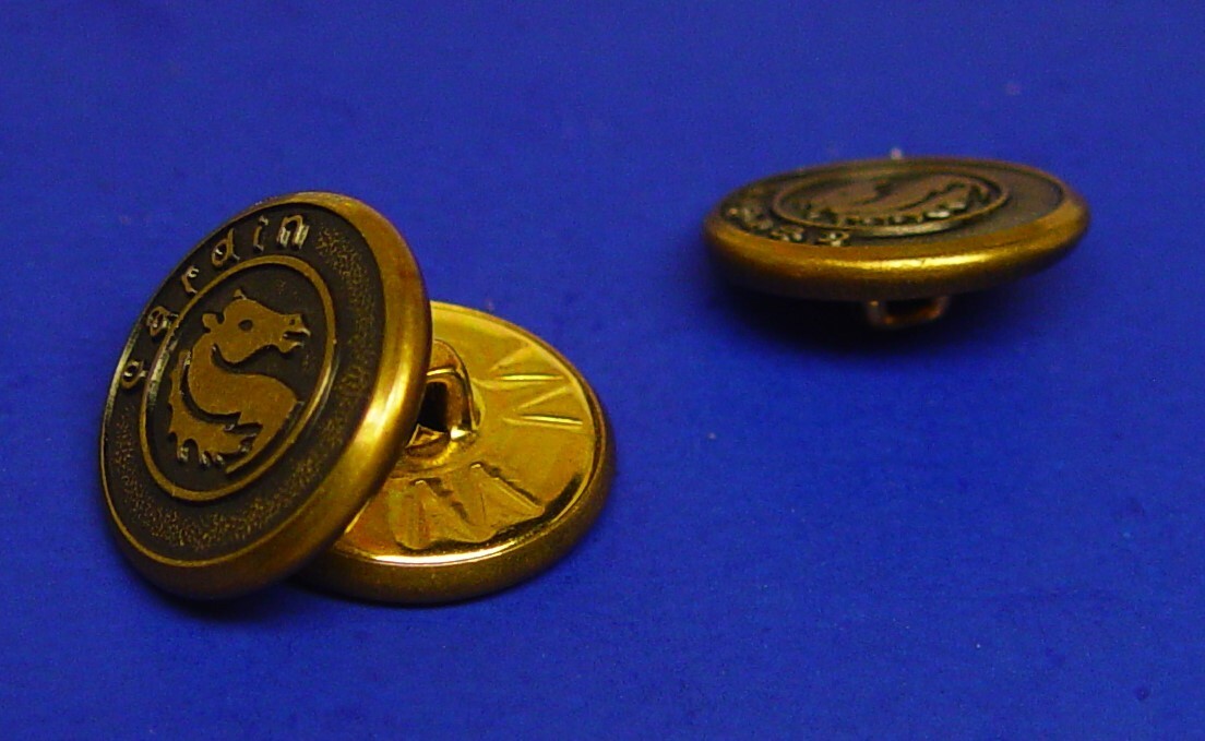 PIERRE CARDIN Replacement Buttons 3 Dark Bronze Tone Metal 20mm GOOD USED COND