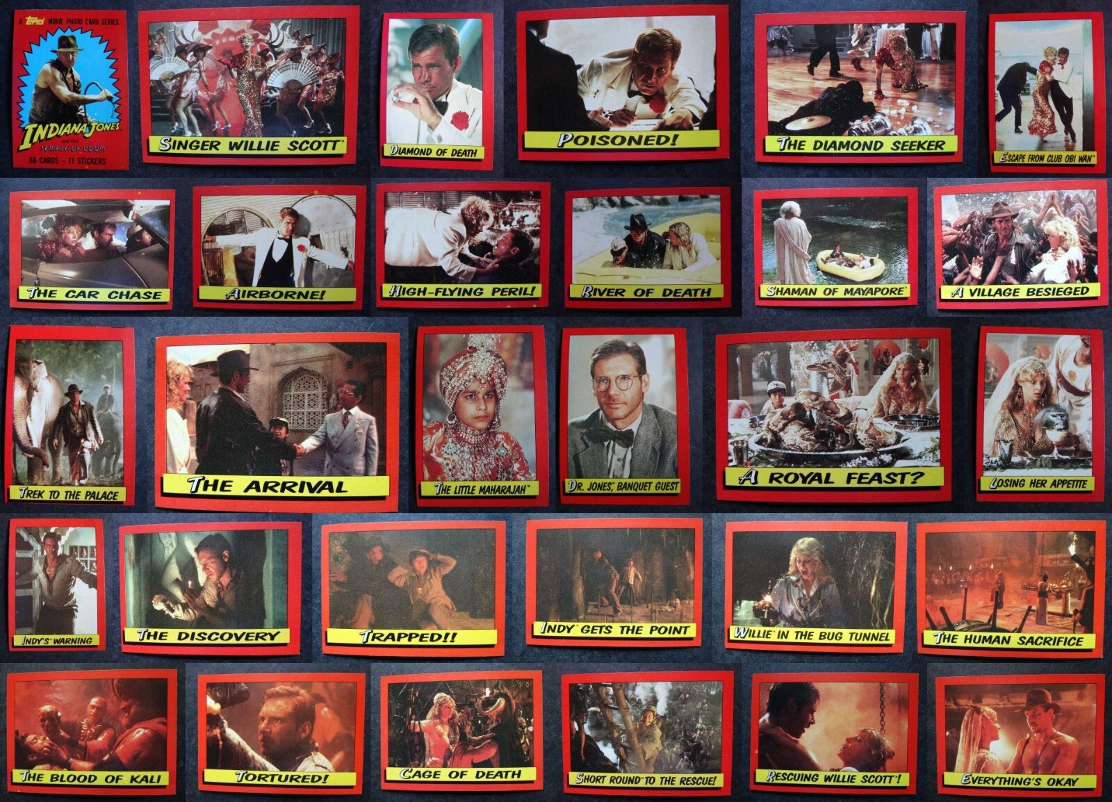 1984 Topps Indiana Jones Temple Of Doom Trading Card Complete Your Set U Pick