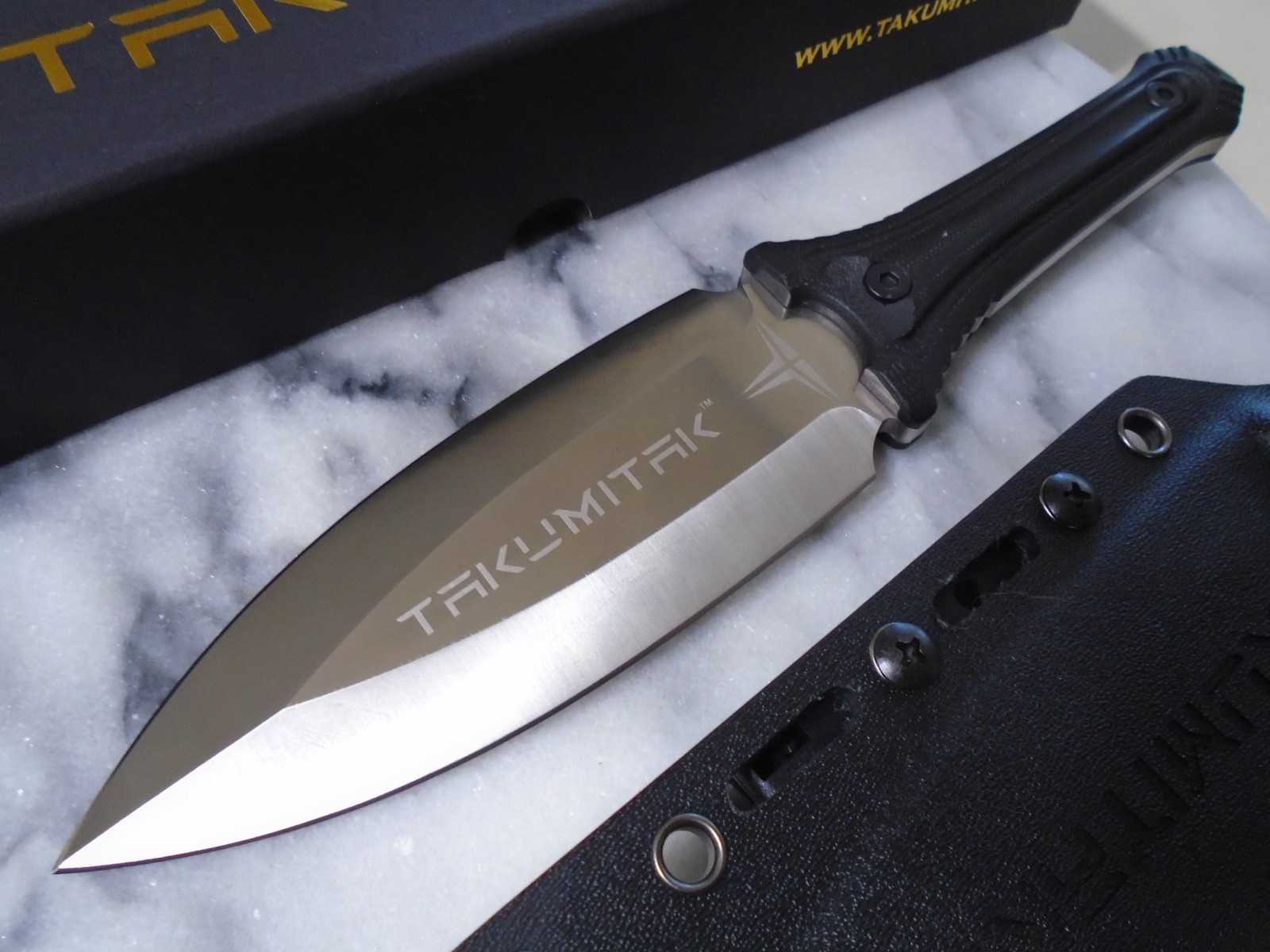 Takumitak Sentinel Dual Edge Dagger Fixed Blade Knife 5mm Full Tang D2 Kydex New