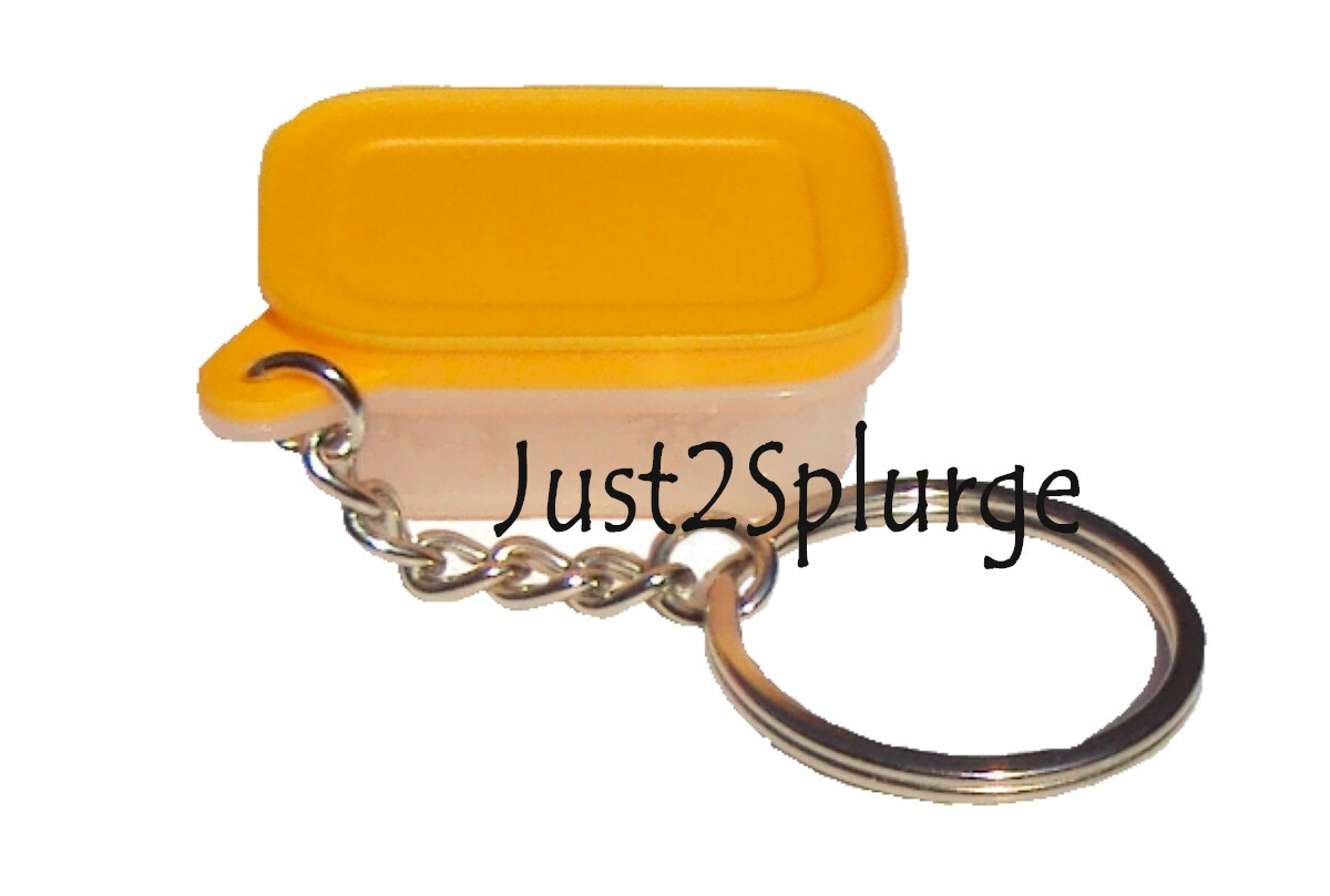 Tupperware Keychain Mini Freezer Mates Container Papaya Orange NIP New Gadget