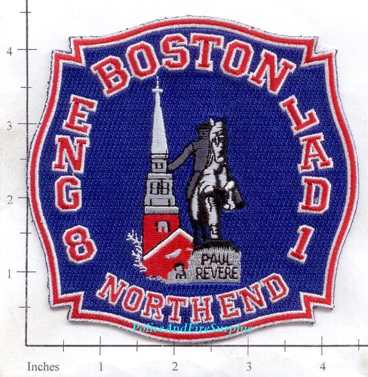 Massachusetts – Boston Engine 8 Ladder 1 MA Fire Dept Patch v2 – North End
