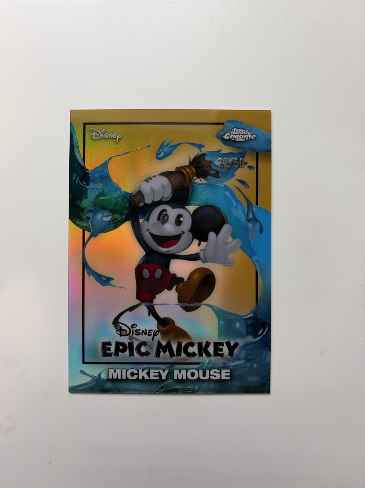 2026 Topps Disney Neon Epic Mickey Mickey Mouse TRUE GOLD Refractor /50 #EM-1