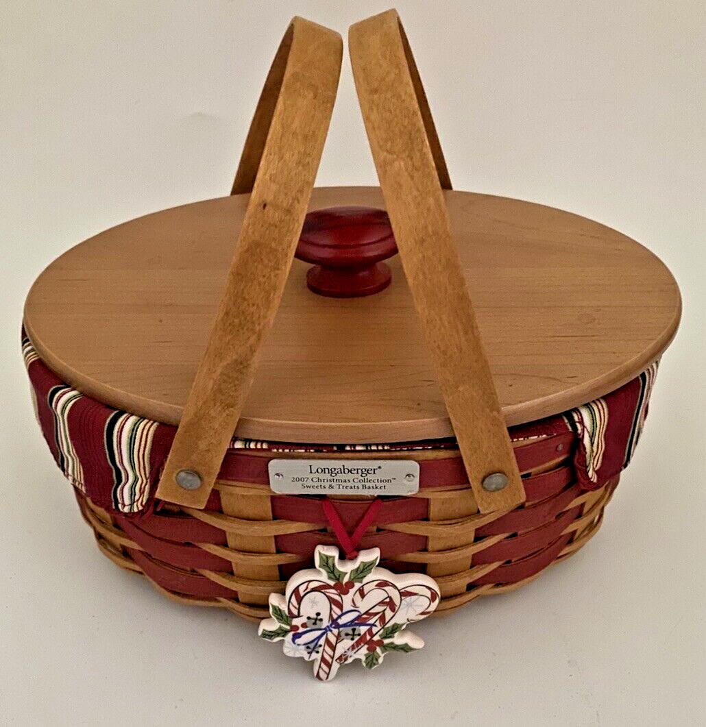 Christmas 2007 Longaberger Sweets and Treats Combo Basket 6 Pieces Made in USA!