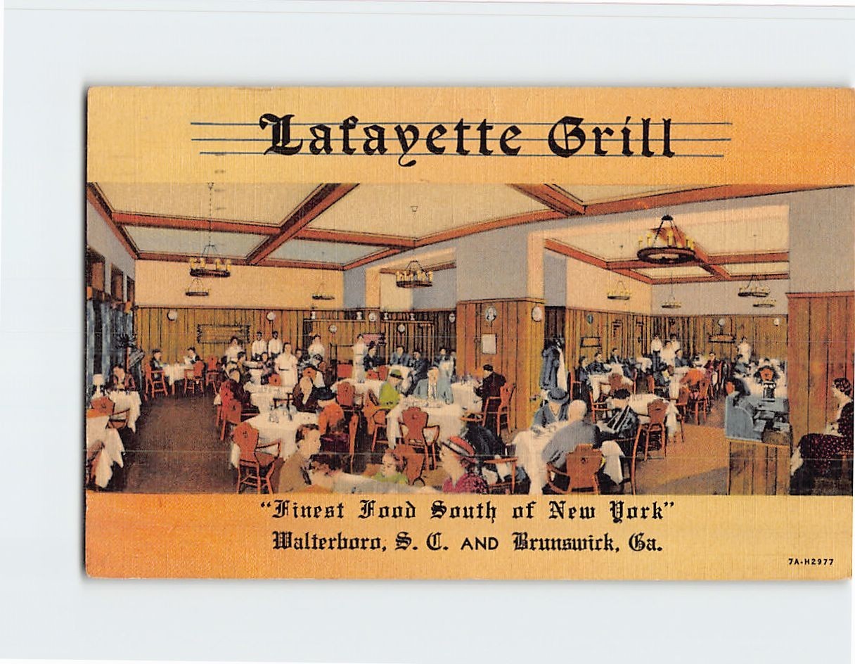 Postcard Lafayette Grill Restaurant Scene USA