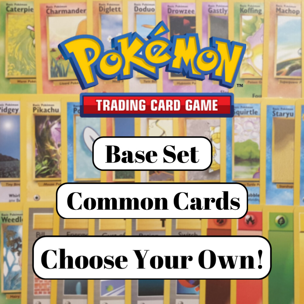 Pokémon – Base Set – Choose Your Card – Commons – Pikachu, Charmander, Squirtle