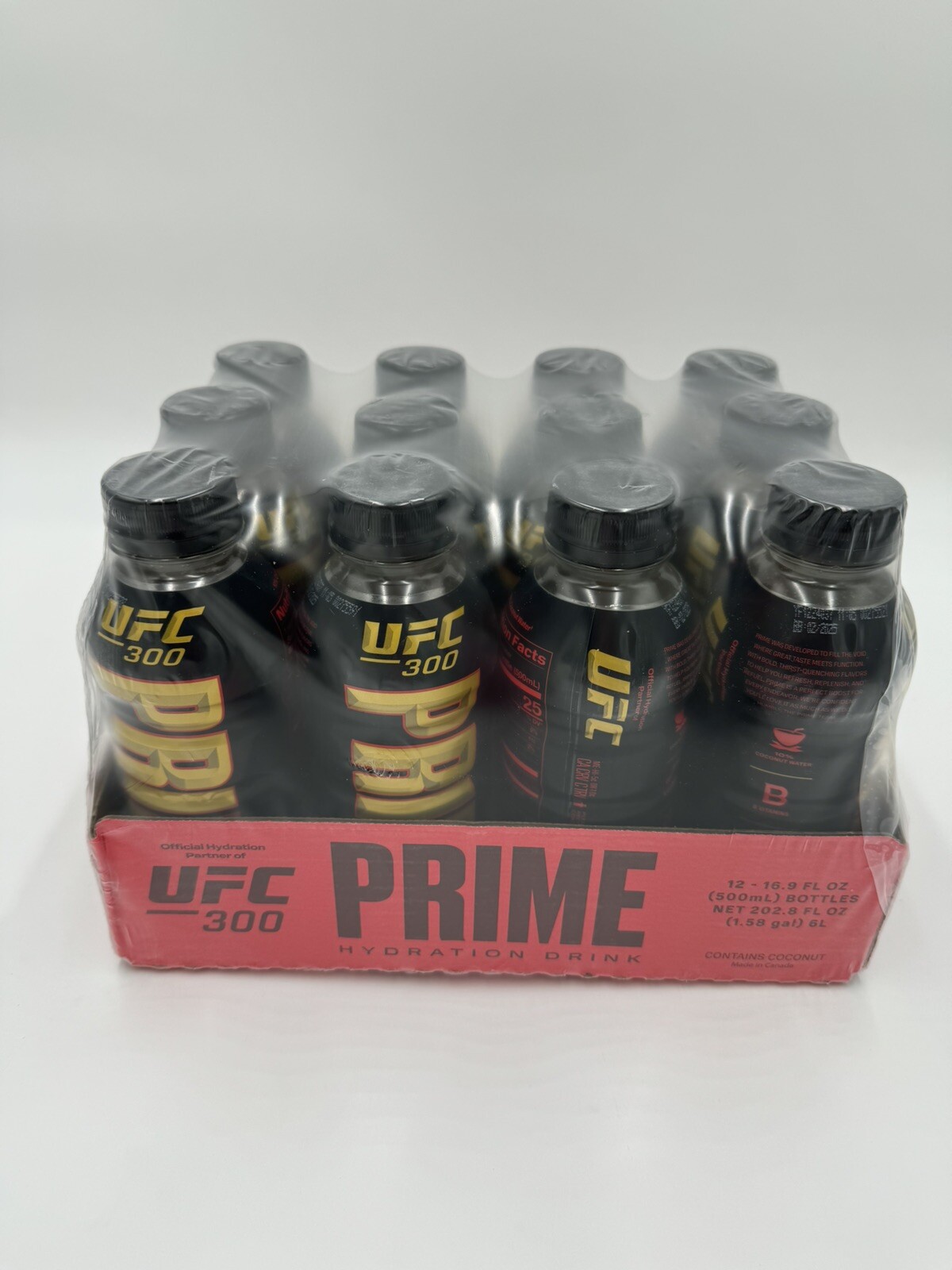 PRIME Hydration Drink x UFC 300 Lemonade Flavor 10% Coconut Water 12 Bottles NEW