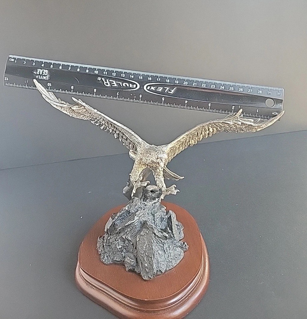 1983 Chilmark “Triumphant Glory” Pewter Eagle Sculpture Ron Van Gilder #/9500