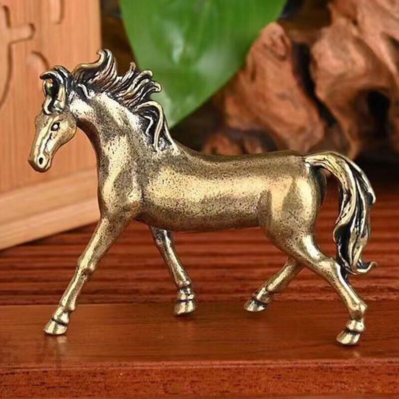 Solid Brass Horse Figurine Statue Animal Figurines Toys House Desktop Decoration
