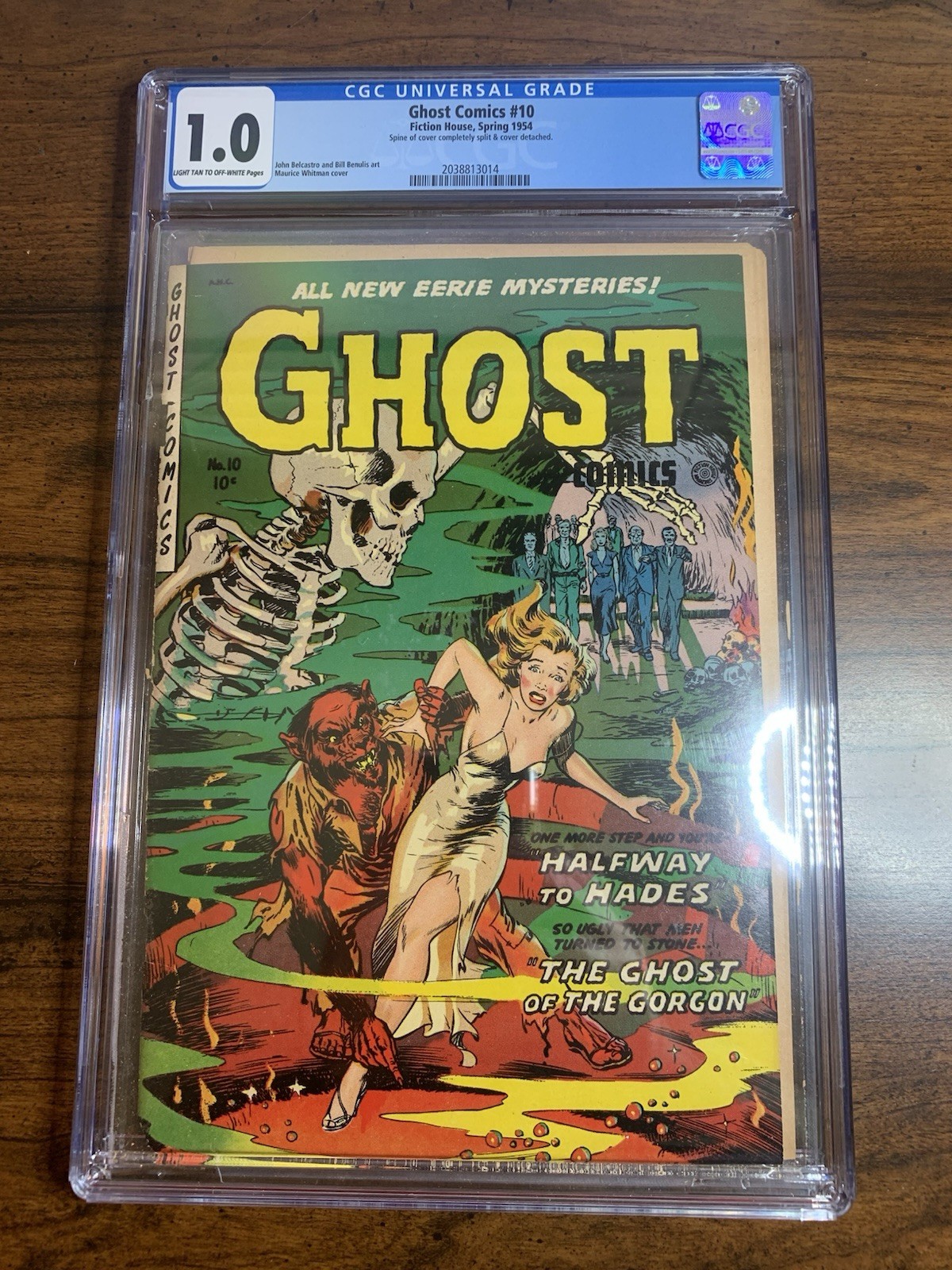 GHOST COMICS #10 CGC 1.0 (FICTION HOUSE 1954) SKULLS COVER, PRECODE HORROR!