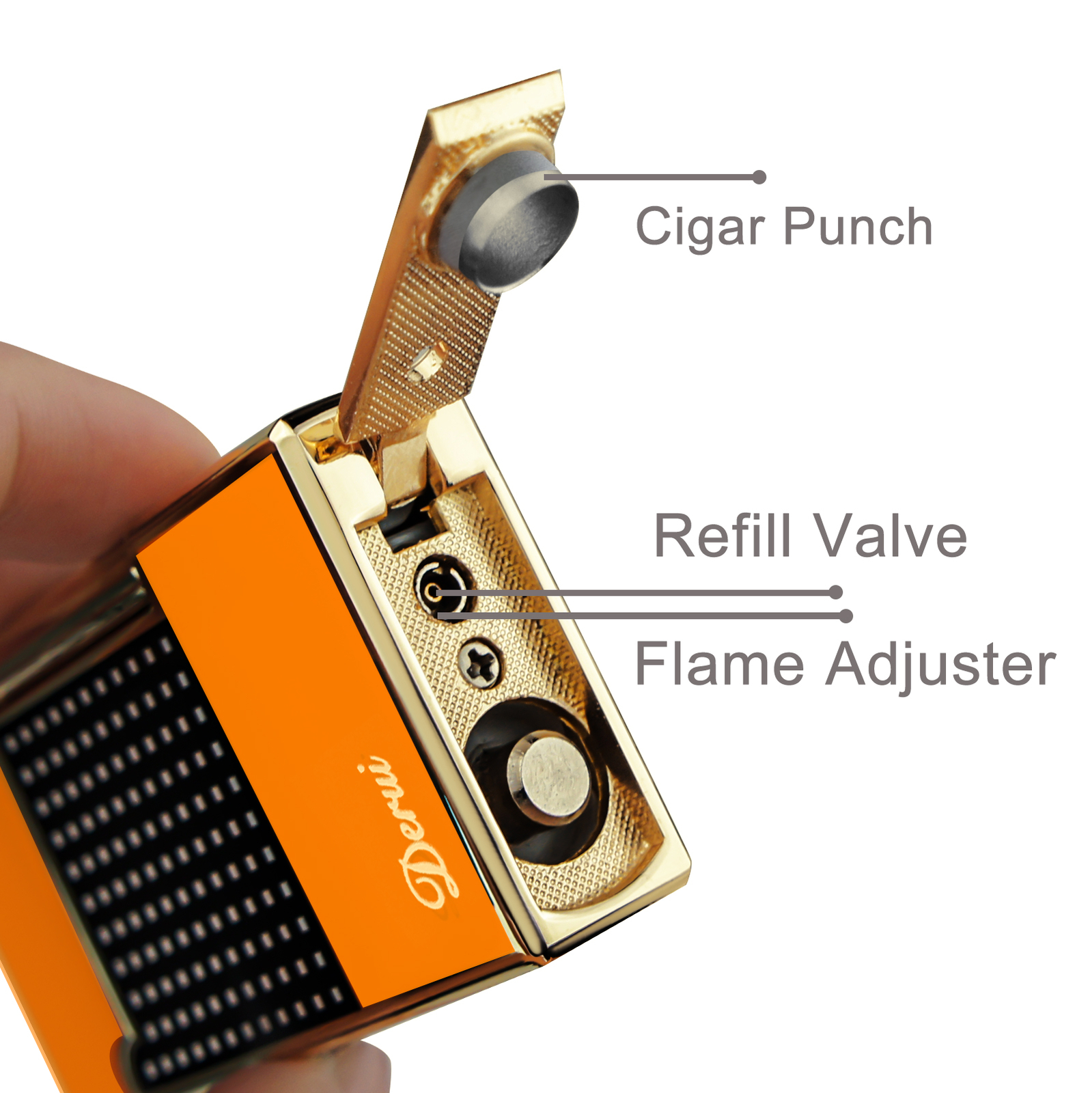 Cigars Torch Lighter Jet Flame Butane Cigar Lighter with Cigar Punch & gift box