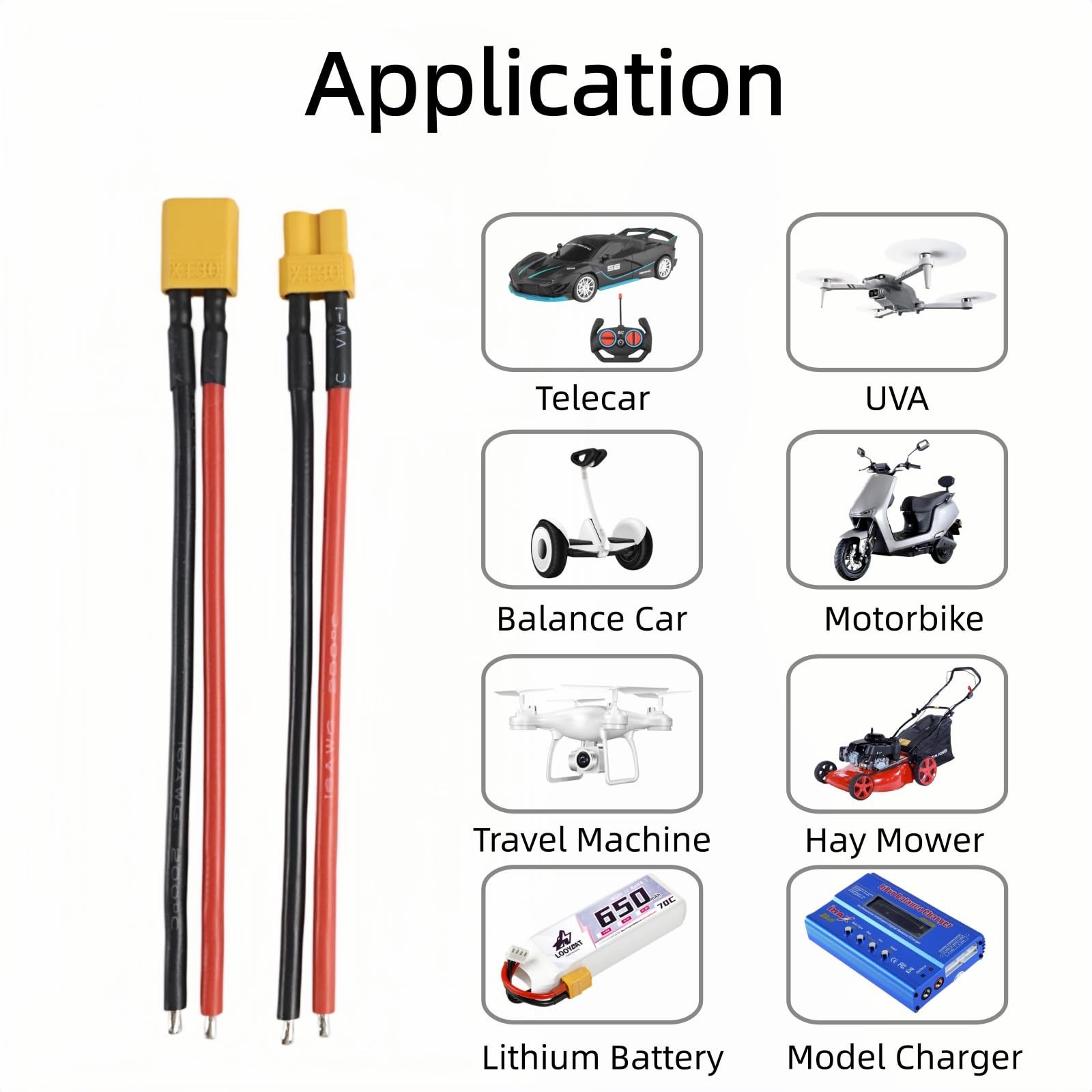 5 Pairs XT30 Connector Plug, XT30 Plug Male and Female Connector Adapter with 10