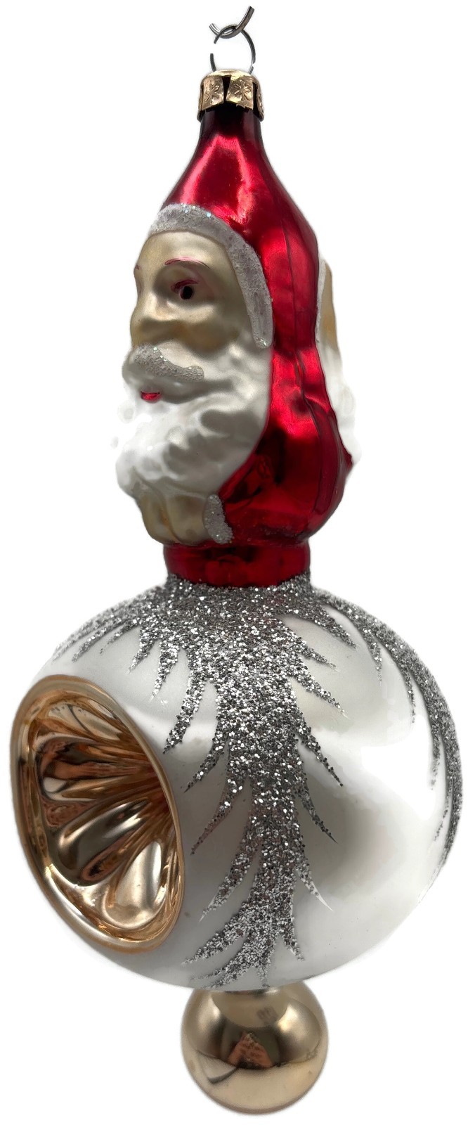 Christopher Radko Two Sided Santa Reflector Christmas Tree Ornament 92-102-0