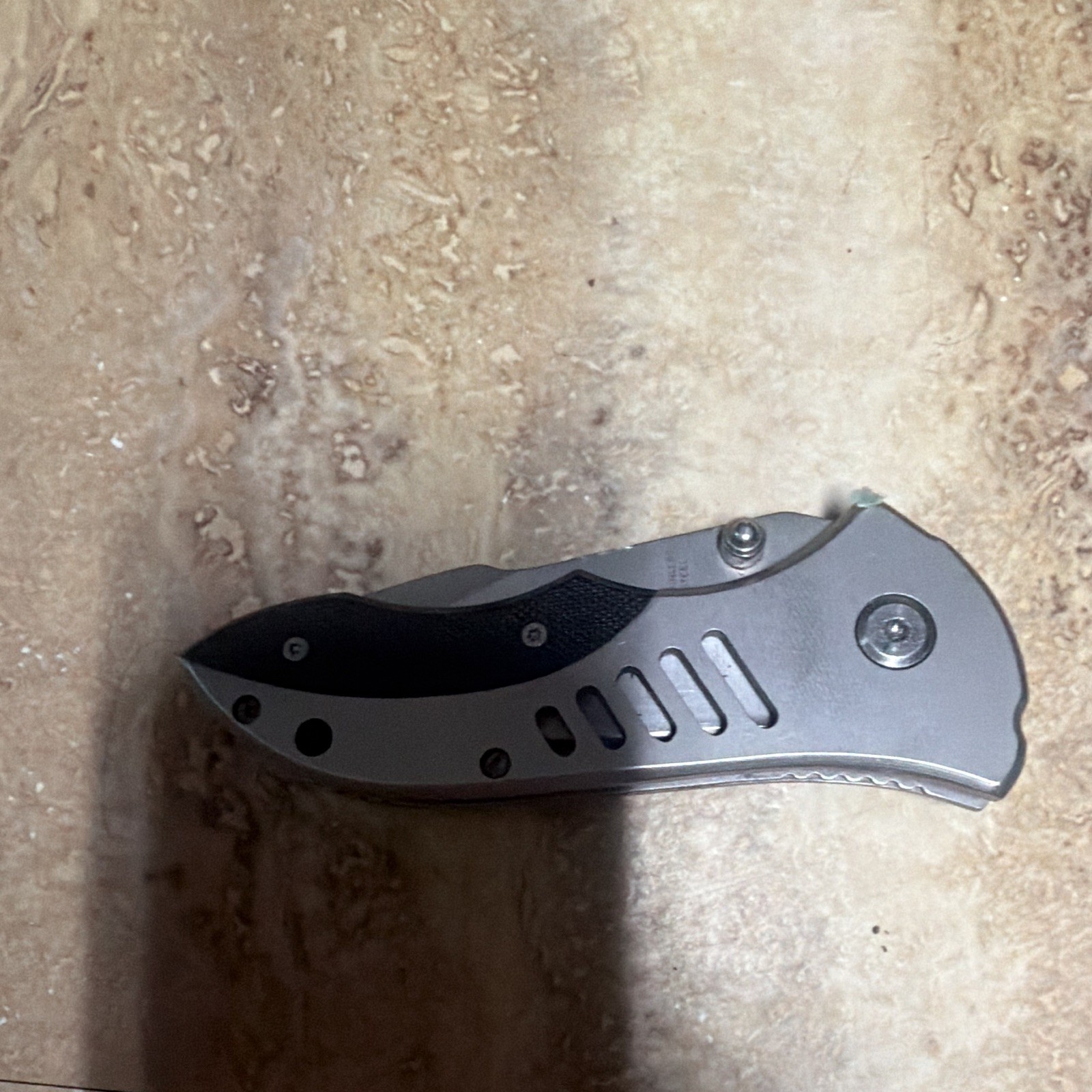 Stainless Steel Folding Pocketknife Drop Point Plain Edge Liner Lock Clip Silver