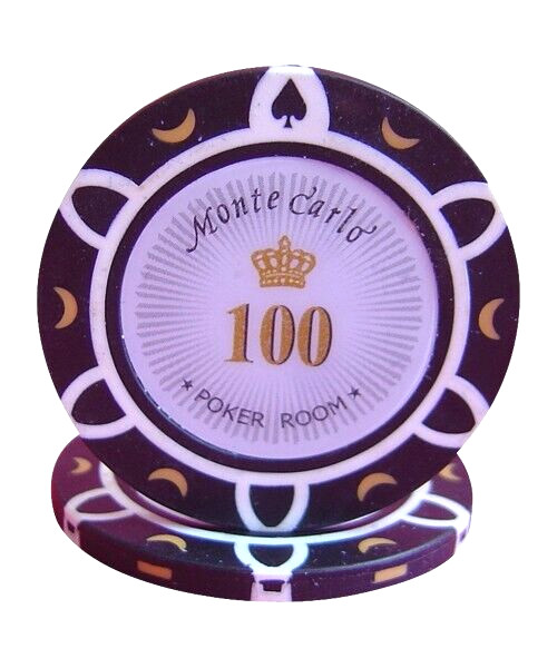 MRC POKER 50pcs 14g Monte Carlo Poker Room Poker Chips $100