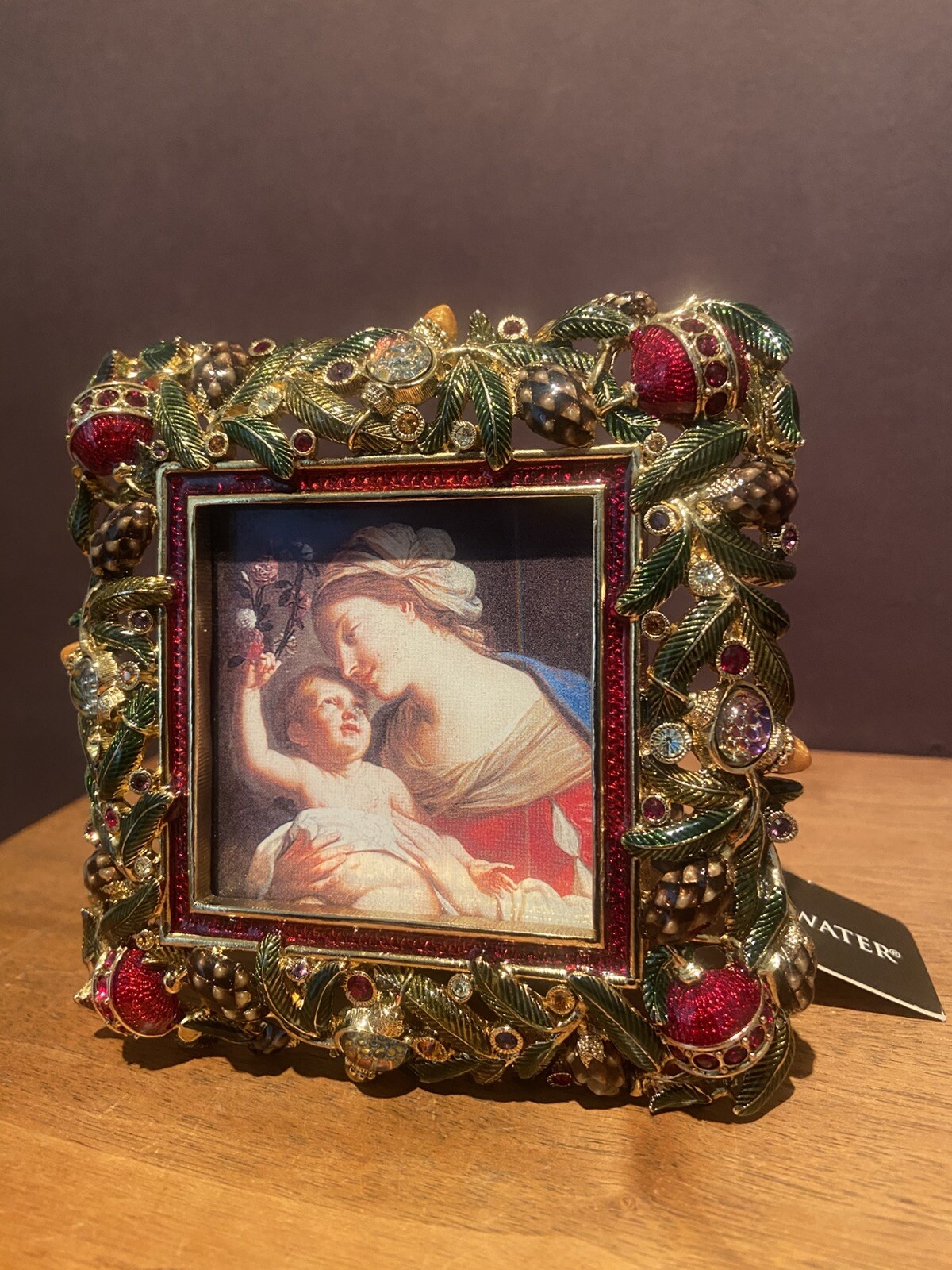 JAY STRONGWATER FRAME “CHRISTABELLE” CHRISTMAS-ORNAMENTS TREE HOLLY BEJEWELED