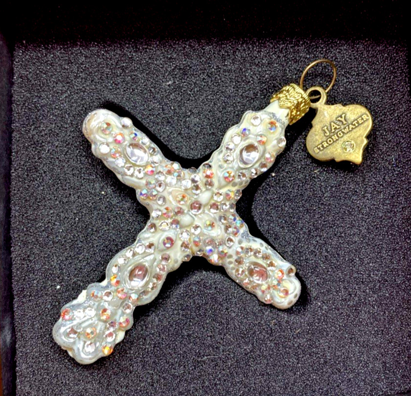 Jay Strongwater Swarovski Jeweled Cross Ornament NIB
