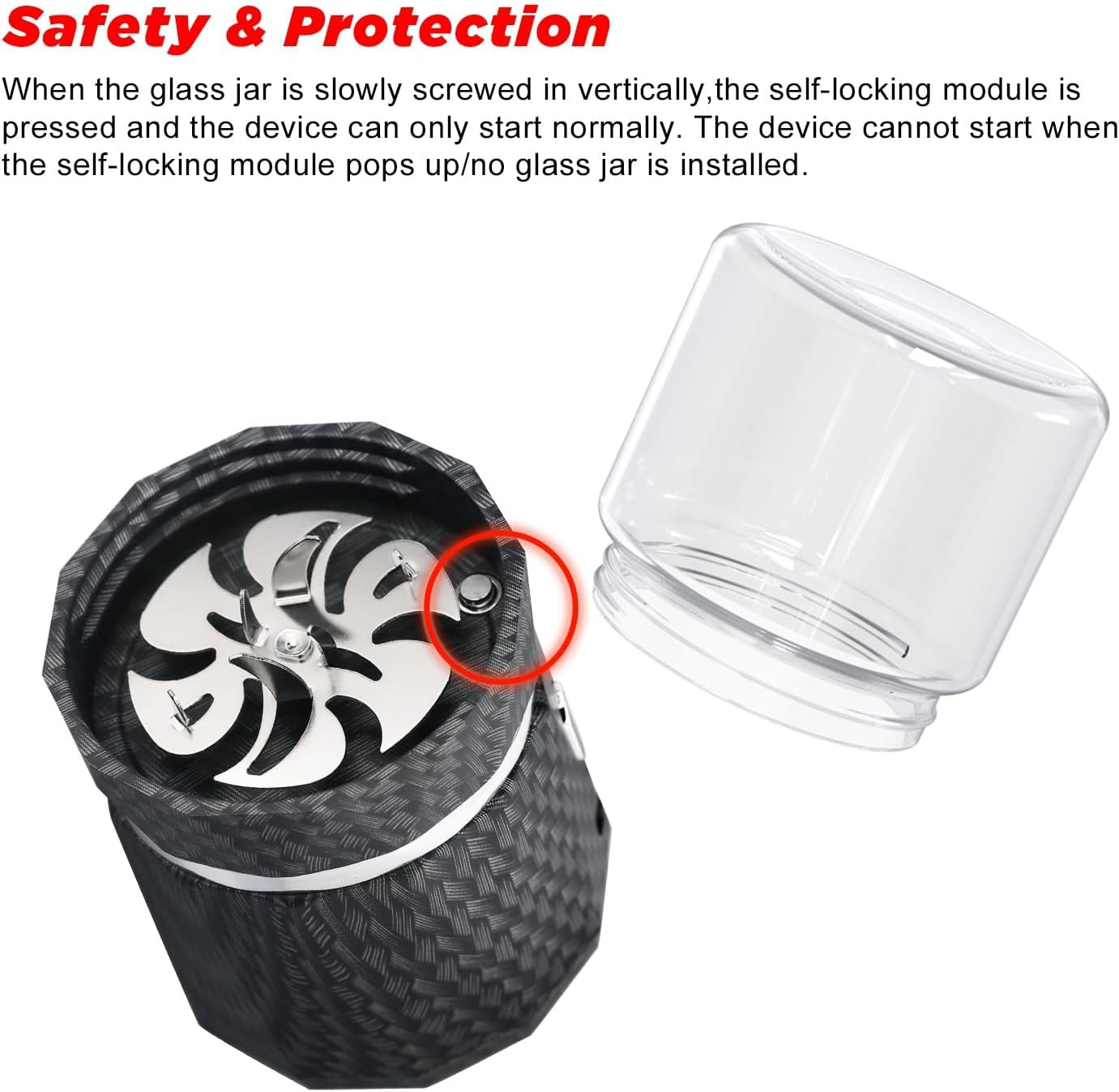 Electric Grinder Automatic Mini Size Spice Crusher Herbal with 2PCS Glass Jar