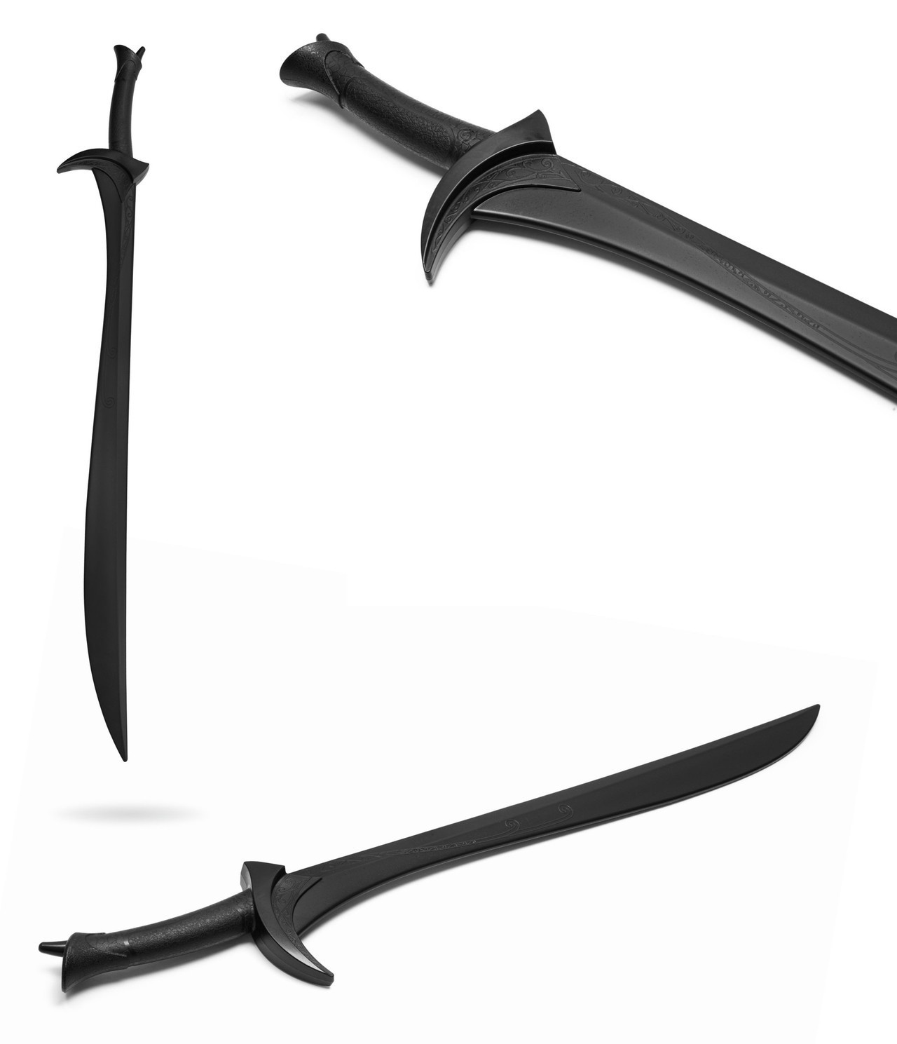35″ Black LOTR Style Orcist Orc Elven Elf Polypropylene Black Training Sword