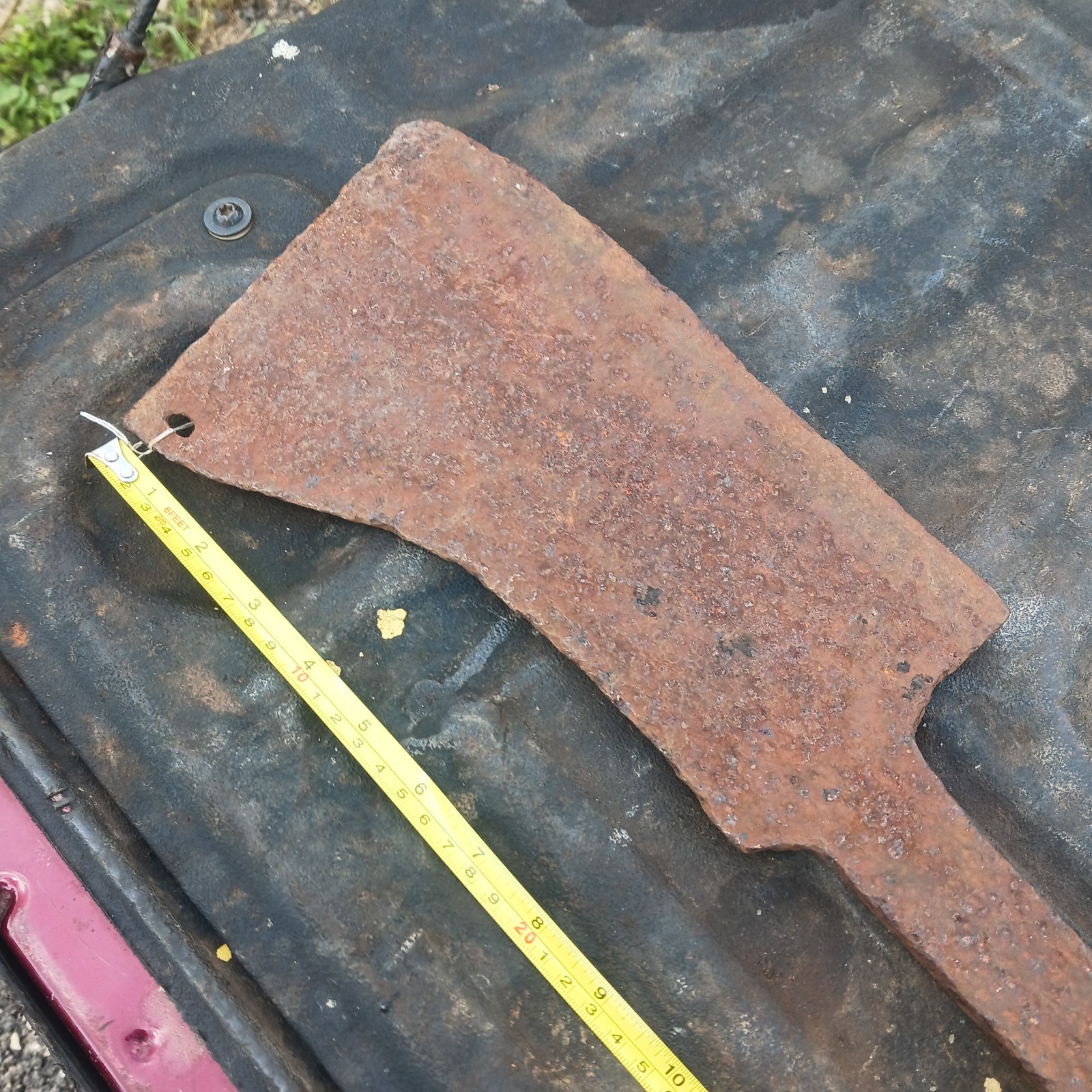Very Large Antique Meat Cleaver Rustic Primitive