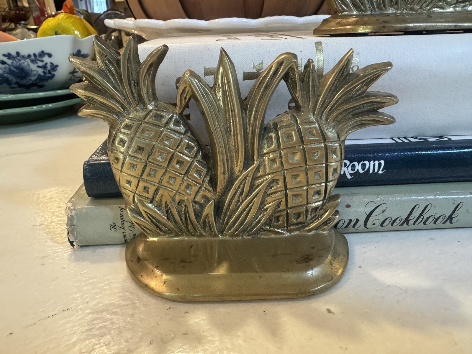PAIR OF MCM Solid Brass Pineapple Bookends – Symbol of Hospitality