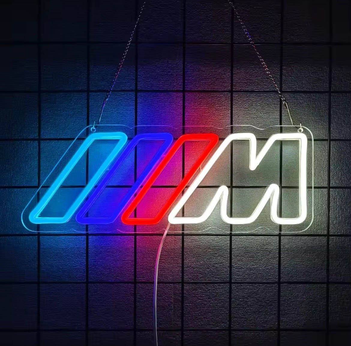 16″x6″ BMW M Sports Car Vehicle LED Neon Sign With Dimmer USB Powered Light Lamp