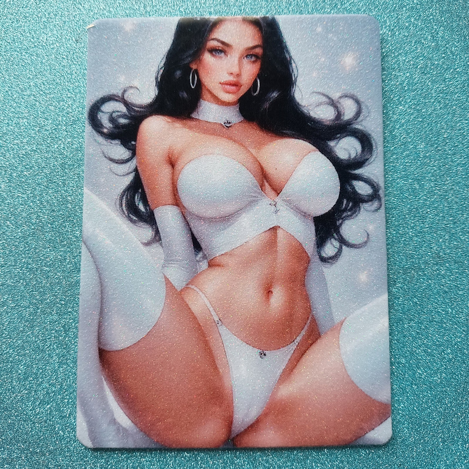 Anime Waifu Goddess Doujin Handcrafted Glitter Sexy AI Art Trading Card #1210