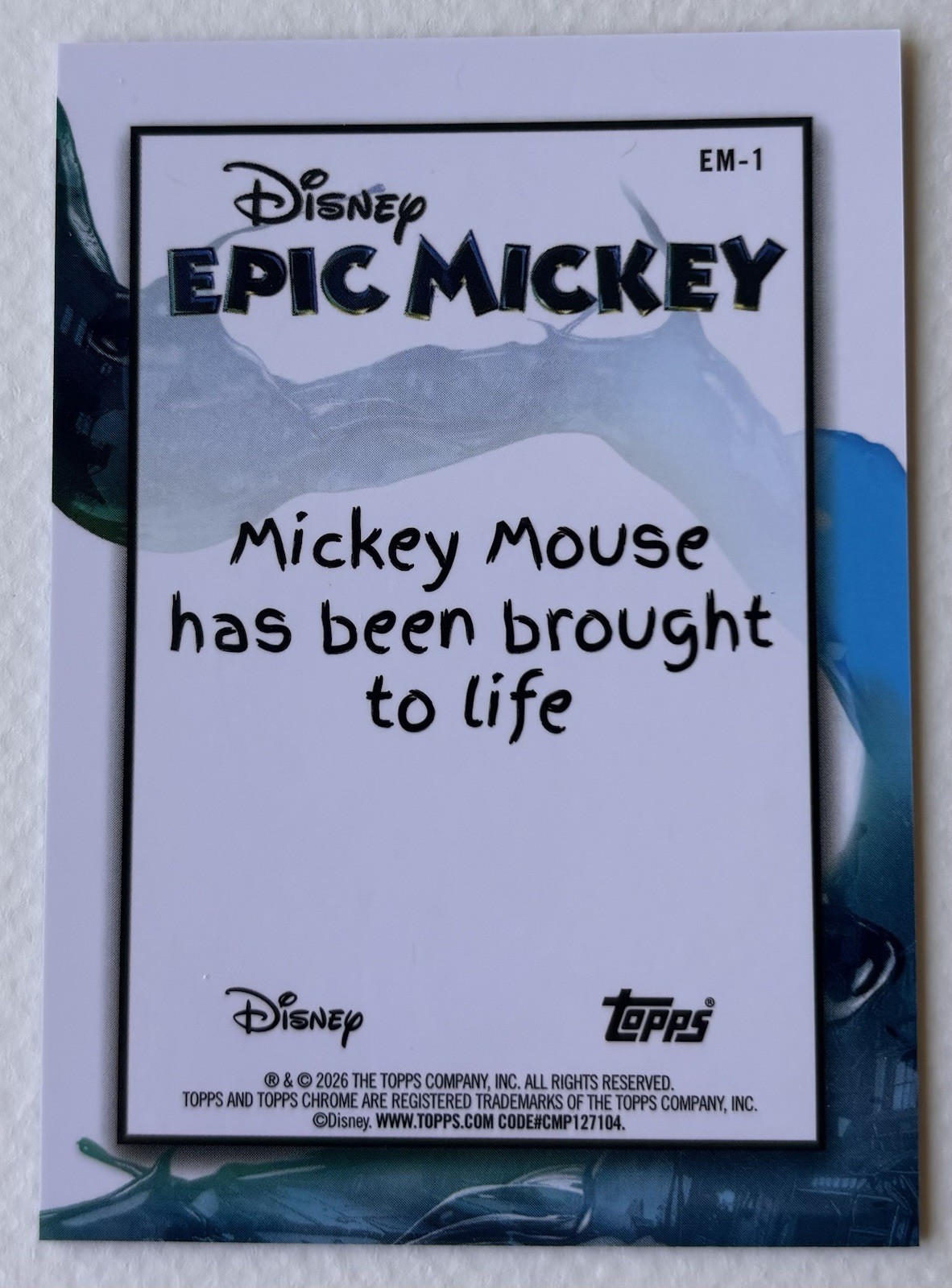 2026 Topps Disney Neon Chrome Mickey Mouse Epic Mickey #EM-1