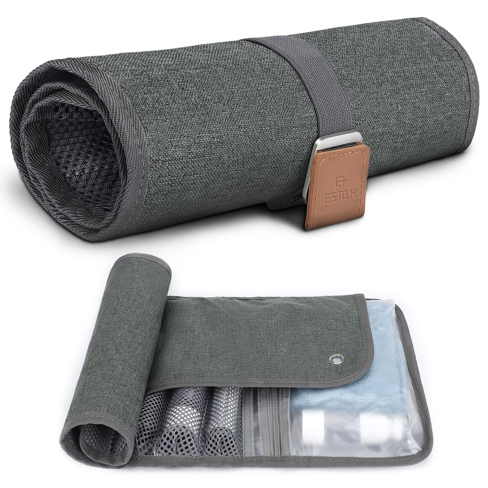 Estour Toiletry Bag for Men, Travel Essentials 5.Mystery Gray(Polyster)