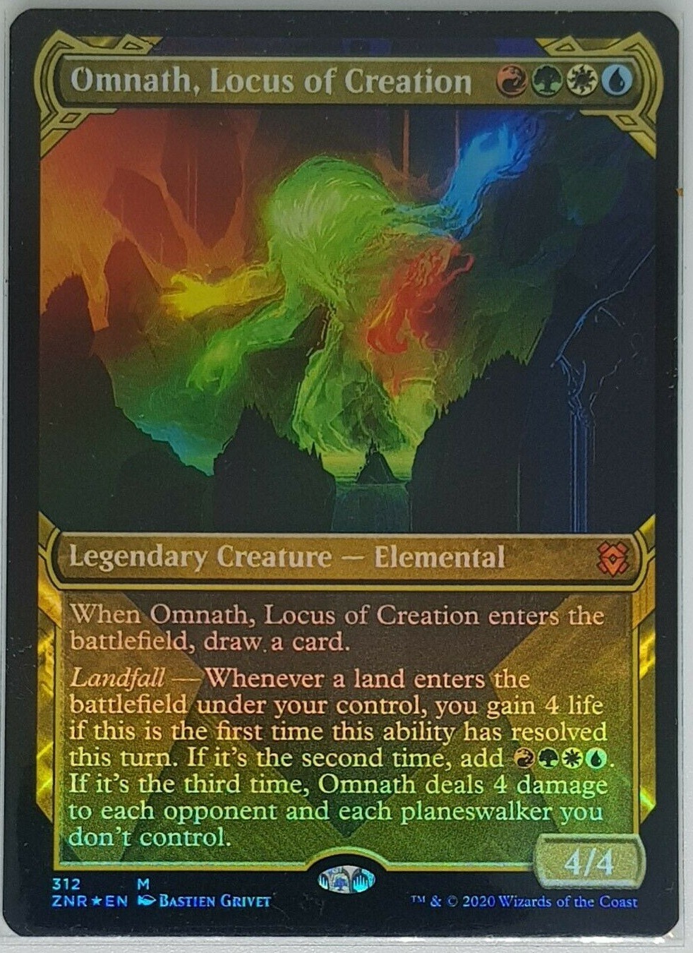FOIL Omnath, Locus of Creation – ZENDIKAR RISING – English (NM+) Alt.Art