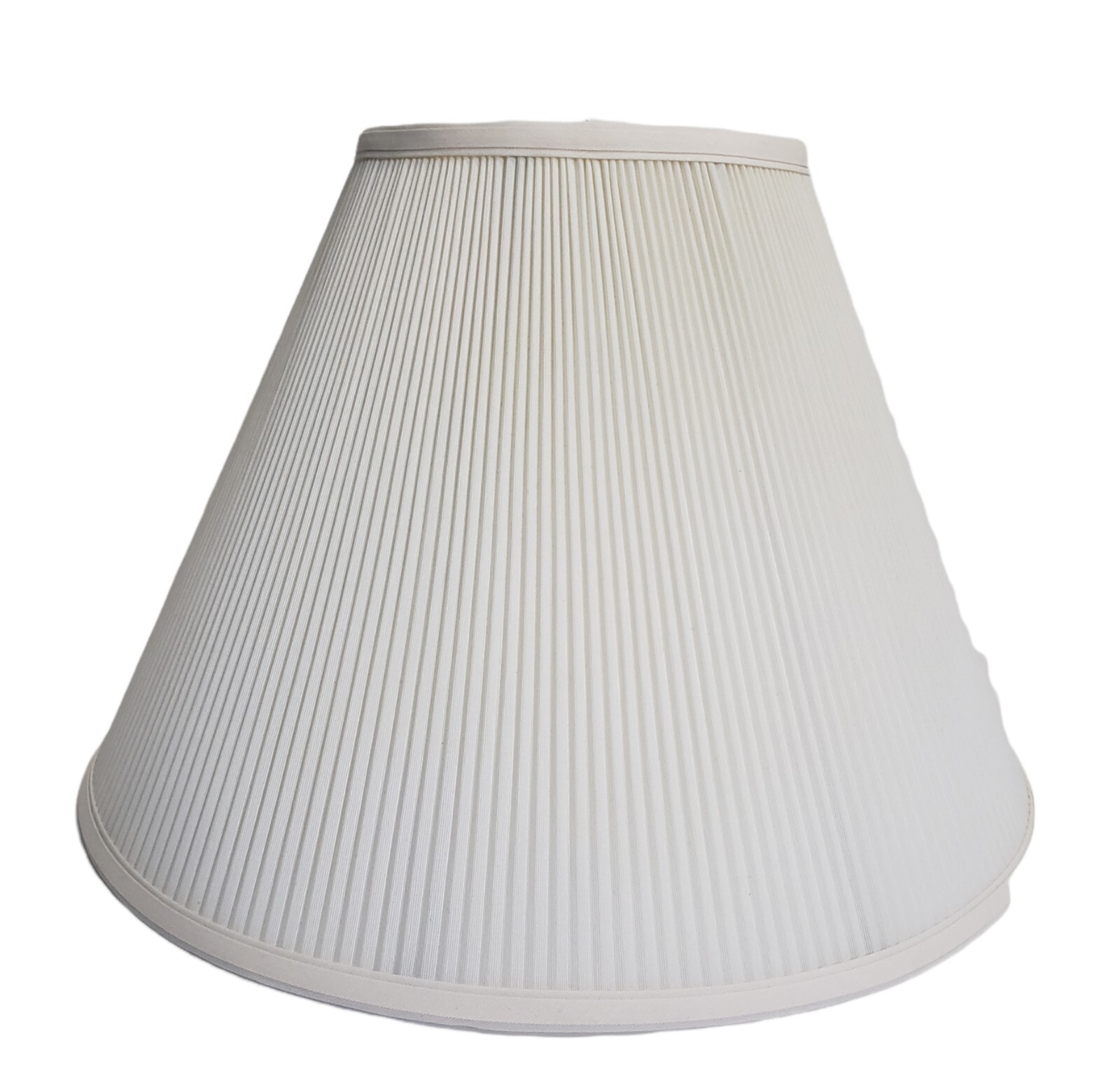 Lamp Shade White Fabric Pleated Bell 12 Inches Tall 16.5 inch Diameter Unbranded