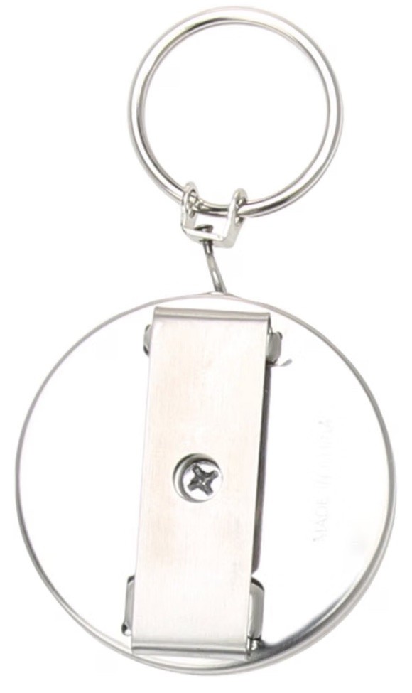 Control Group Retractable Key Reel w/ Belt Clip Detachable Keyring Silver