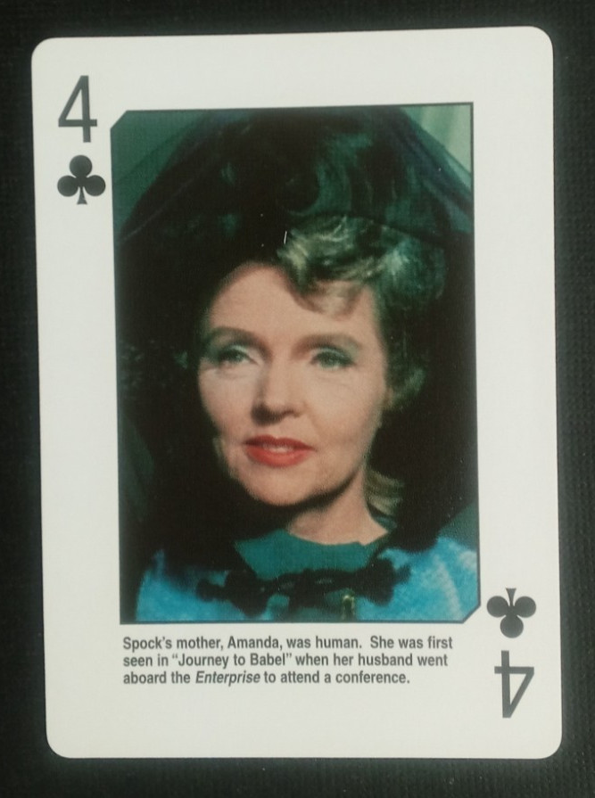 1998 Star Trek The Original Series Playing Card Amanda Grayson 4 Clubs