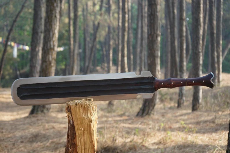Custom Handmade Tactical Machete Sword | 36” Carbon Steel Blade | Hunting Sword