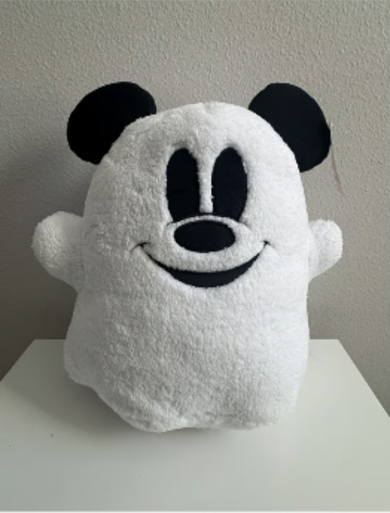 Disney 2025 Halloween Mickey Mouse Ghost Throw Pillow Stuffed Plush NEW