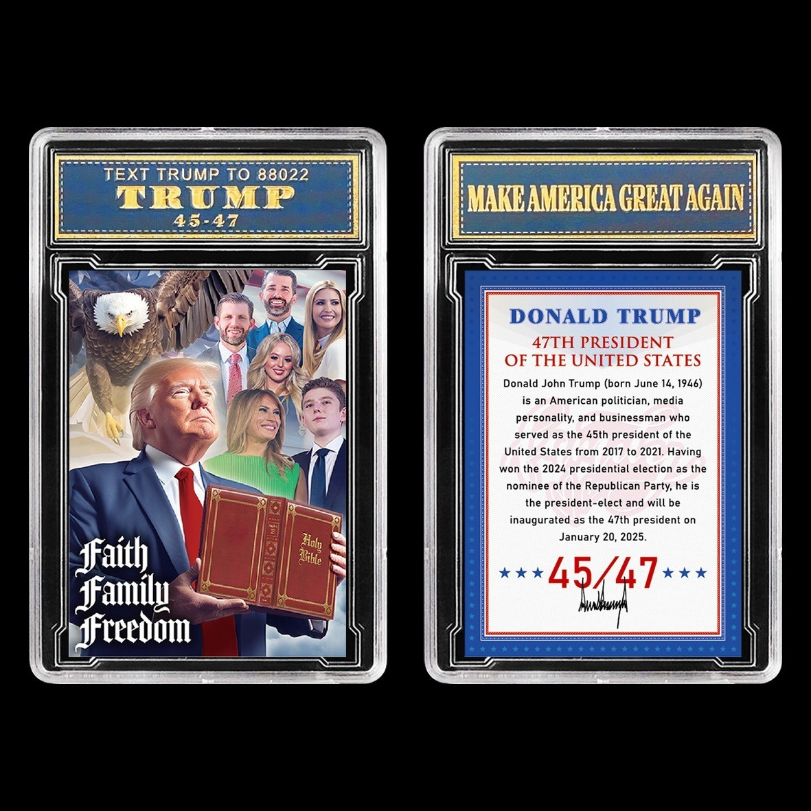 Donald Trump JD Vance Collector’s Trading Card – Gem Mint 10 Rated – Iconic 2026