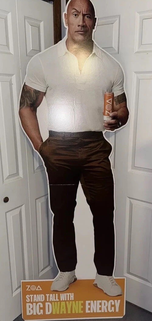 7ft New Tall Dwayne (The Rock) Johnson wrestling ZOA Life Sized Cutout NID
