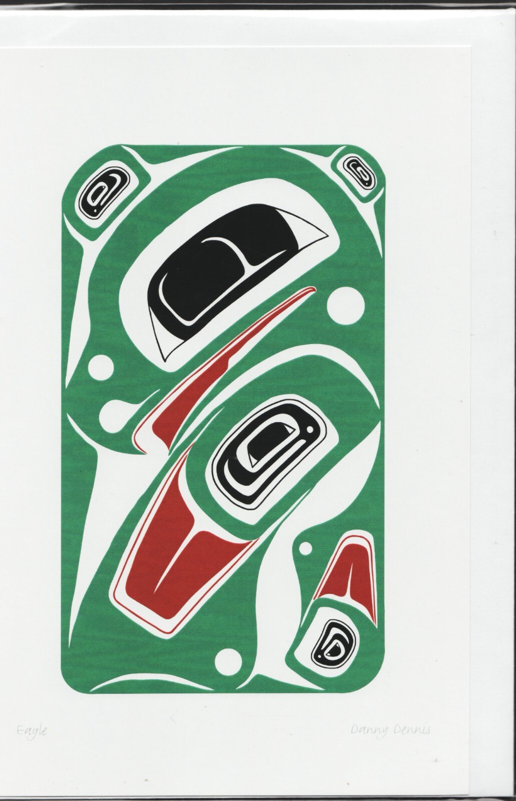 EAGLE by Haida / Gitksan artist – Danny Dennis – New 6″ x 9″ Art Card