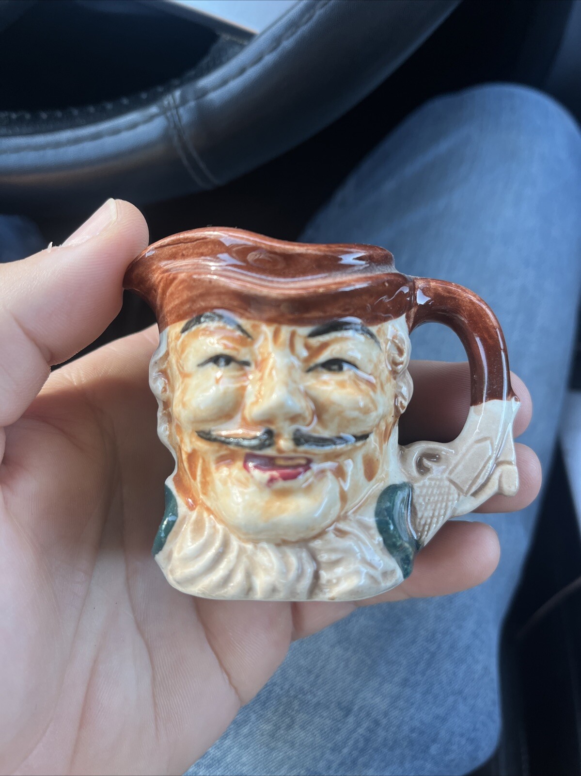 Vintage Mustache Man Gun Pirate Warrior Made in Japan Coffee Tea Sauce Cup