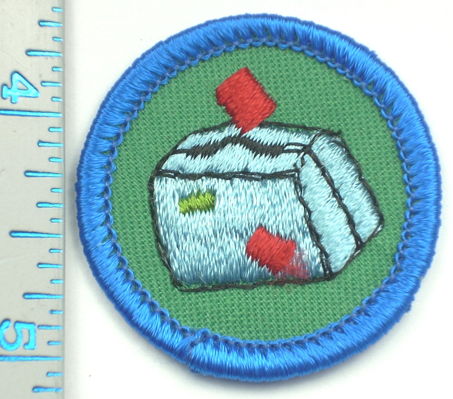 Vintage Girl Scout Badge – On My Way – 1980-2001 – retired – a suit case
